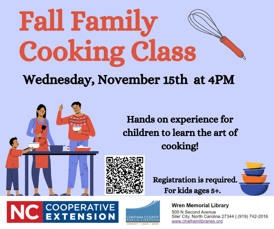 Flyer with program details and QR code