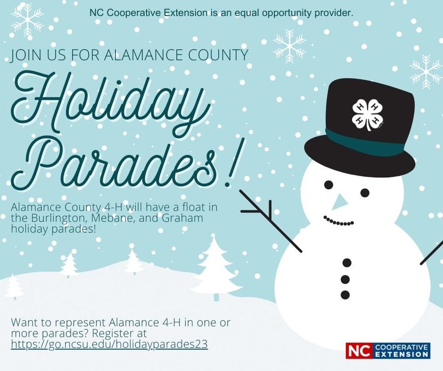 Alamance 4-H Holiday Parades