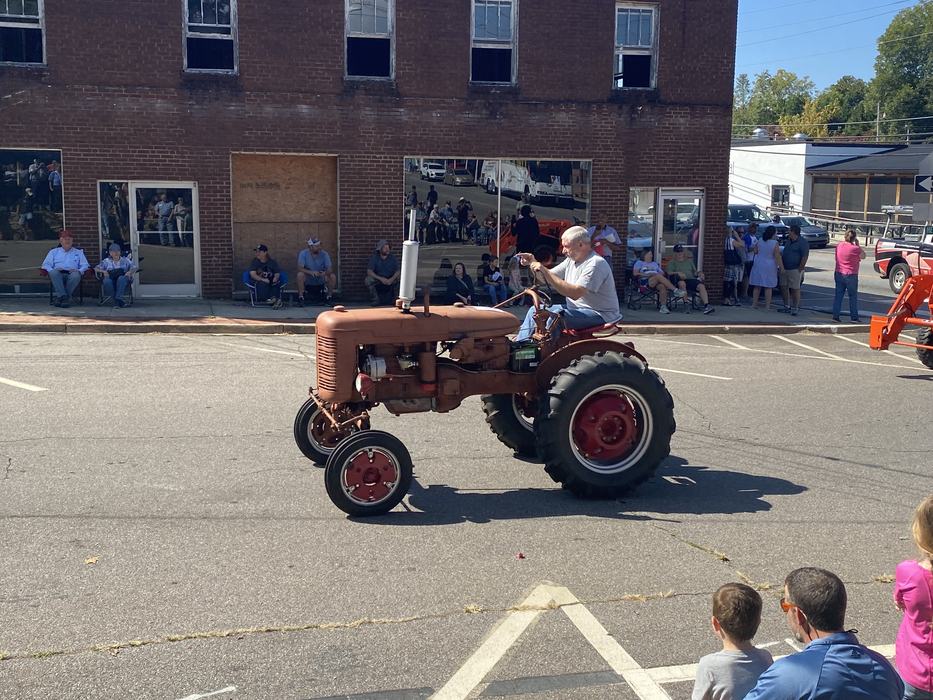 old rust colored tractor