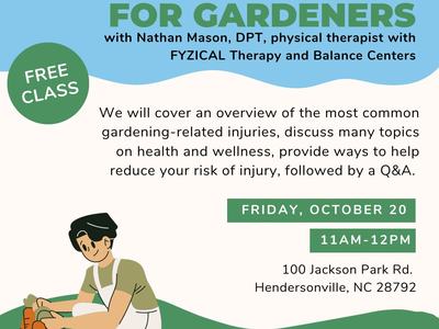 flyer for injury prevention in the garden