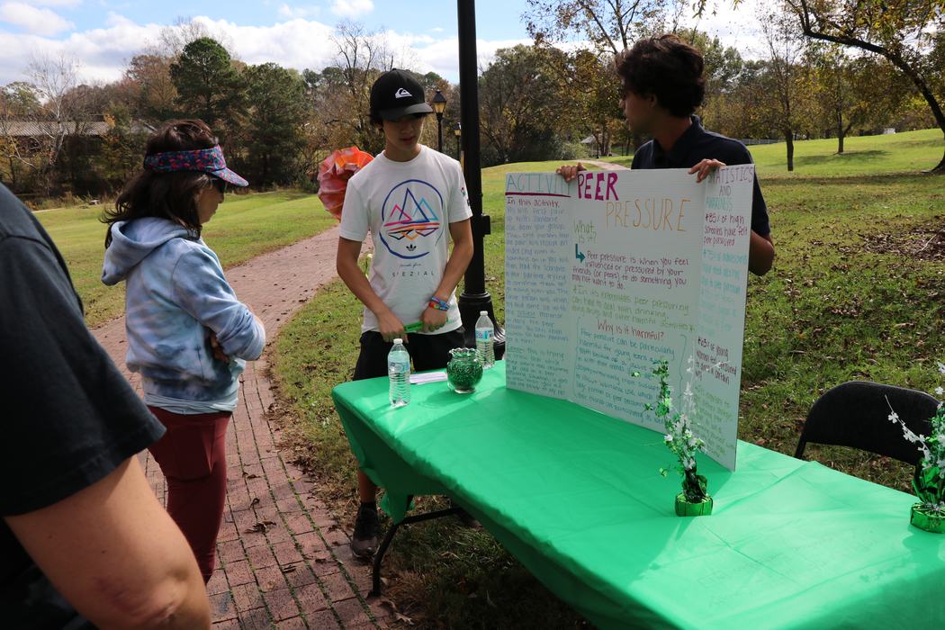 Youth look at Peer Pressure Display