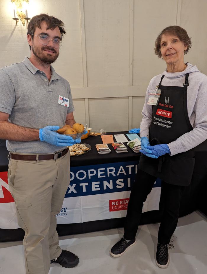 N.C. Cooperative Extension table with food.