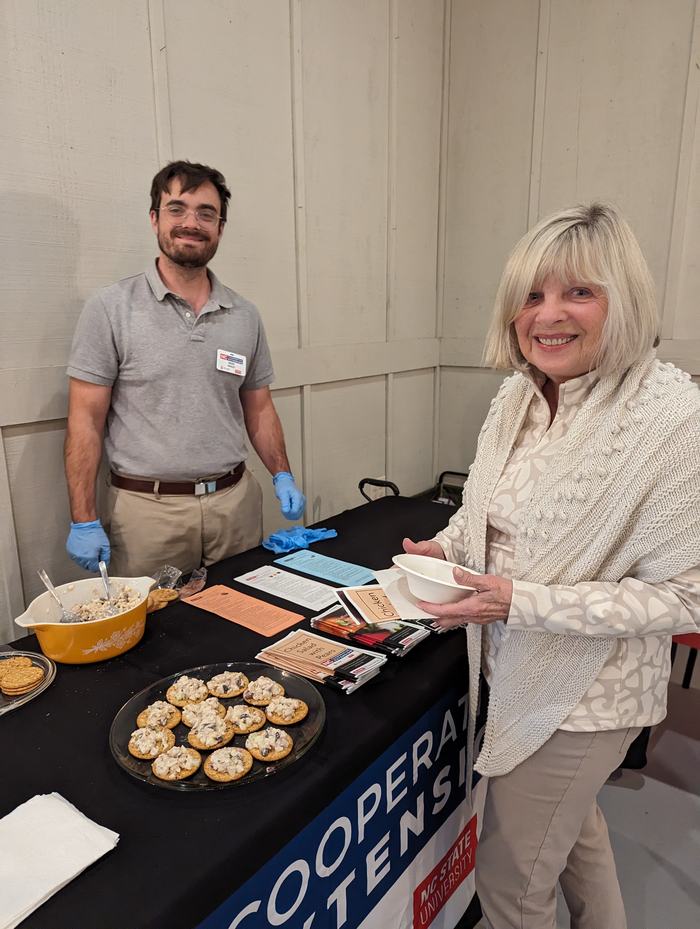 N.C. Cooperative Extension table with food.