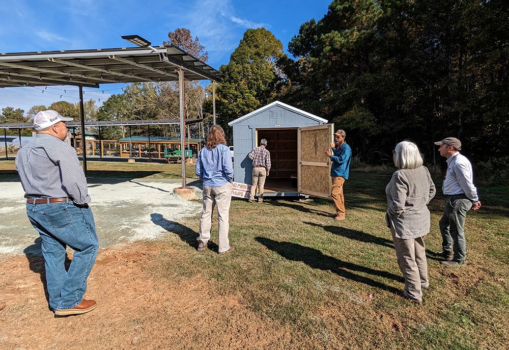 Checking out the new storage shed