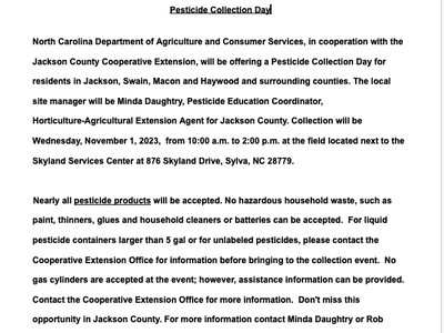 Pesticide Collection Day