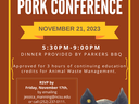 Wilson Regional Pork Conference — November 21, 2023, 5:30–9:00PM at Wilson Agricultural Center