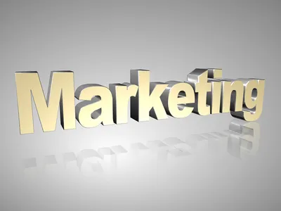 Marketing spelled out with a dropshadow