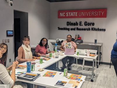 Group meeting in Dinah E. Gore Teaching and Research Kitchens at NC State University