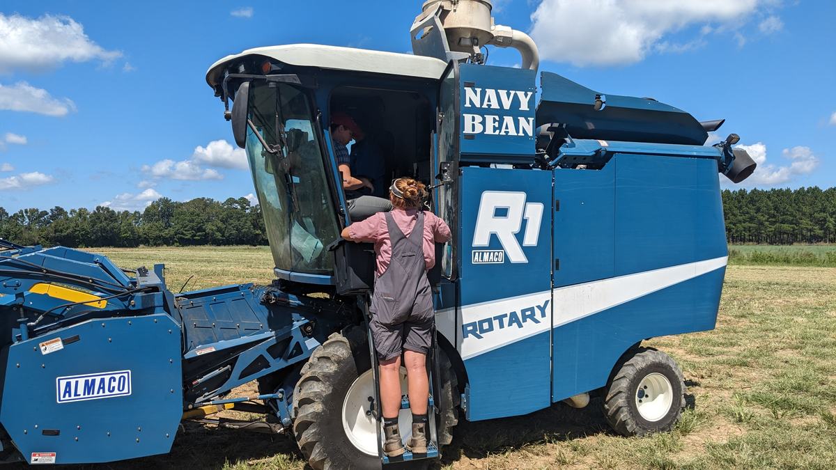 small plot combine with two people talking