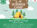 4-H Summer Camp flyer with tent