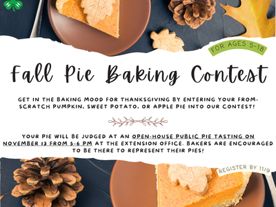 Fall Pie Baking Contest flyer