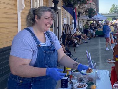 Betsy at farmers market