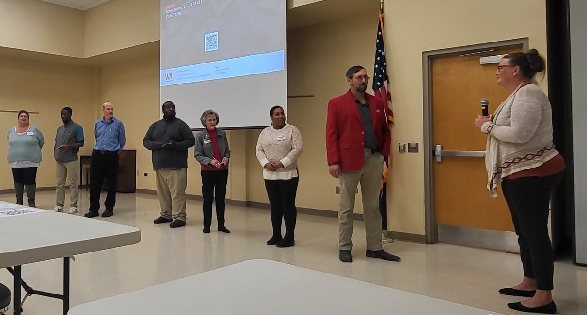 Officers being sworn in to office.