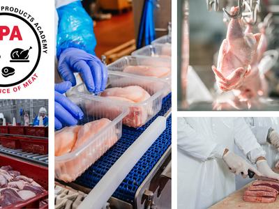 processing and products academy logo with images of poultry and meat