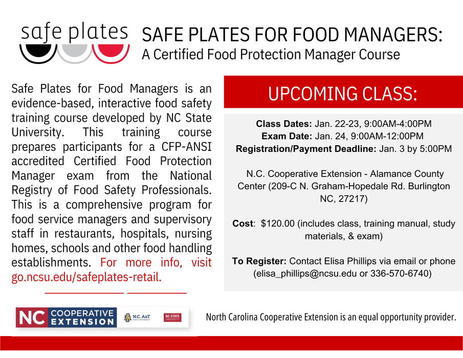 Information from this article displayed in an image format. Includes date, time, and location of this class.
