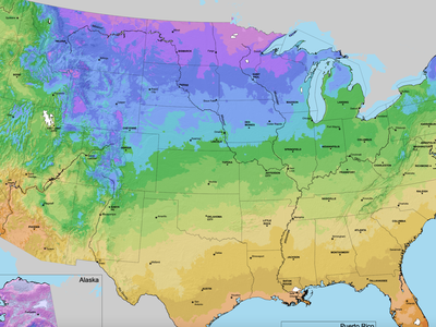 Picture of North America and the plant hardiness zones associated by geographic region.