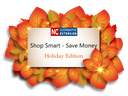 NC Cooperative Extension banner: "Shop Smart - Save Money" "Holiday Edition" with orange leaves