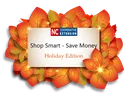NC Cooperative Extension banner: "Shop Smart - Save Money" "Holiday Edition" with orange leaves