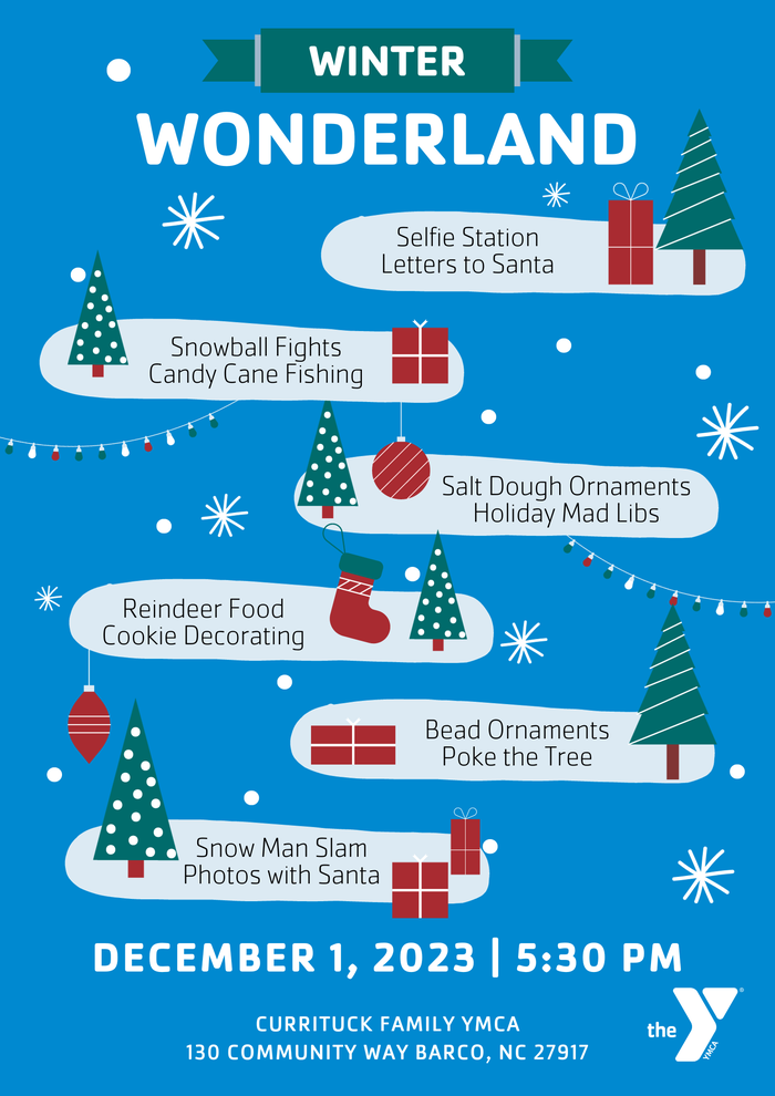 event flyer for ymca winter wonderland 