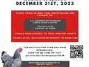 Coastal Plains Chicken Project flyer — registration deadline Dec 31, 2023; QR code