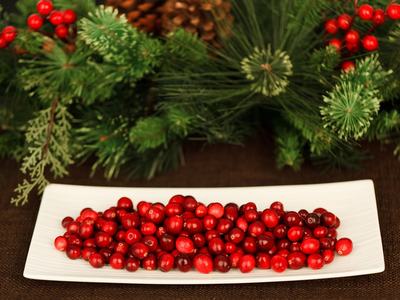 Cranberries on a plate.