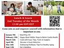 Flyer with program dates and description: Jan. 9th, Feb 13th, March 12th, April 9th, May 14th, June 11th 12:00pm