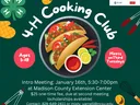 4-H Cooking Club — Intro meeting Jan 16, 5:30–7:00pm; Ages 5–18; Madison County Extension Center