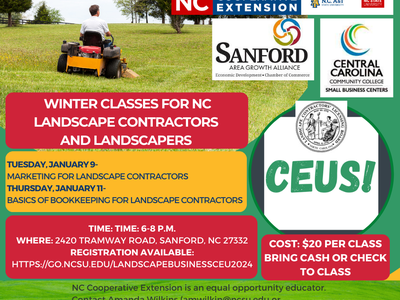 Flyer for January Landscaper Classes