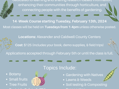 Information on the 2024 Master Gardener Class