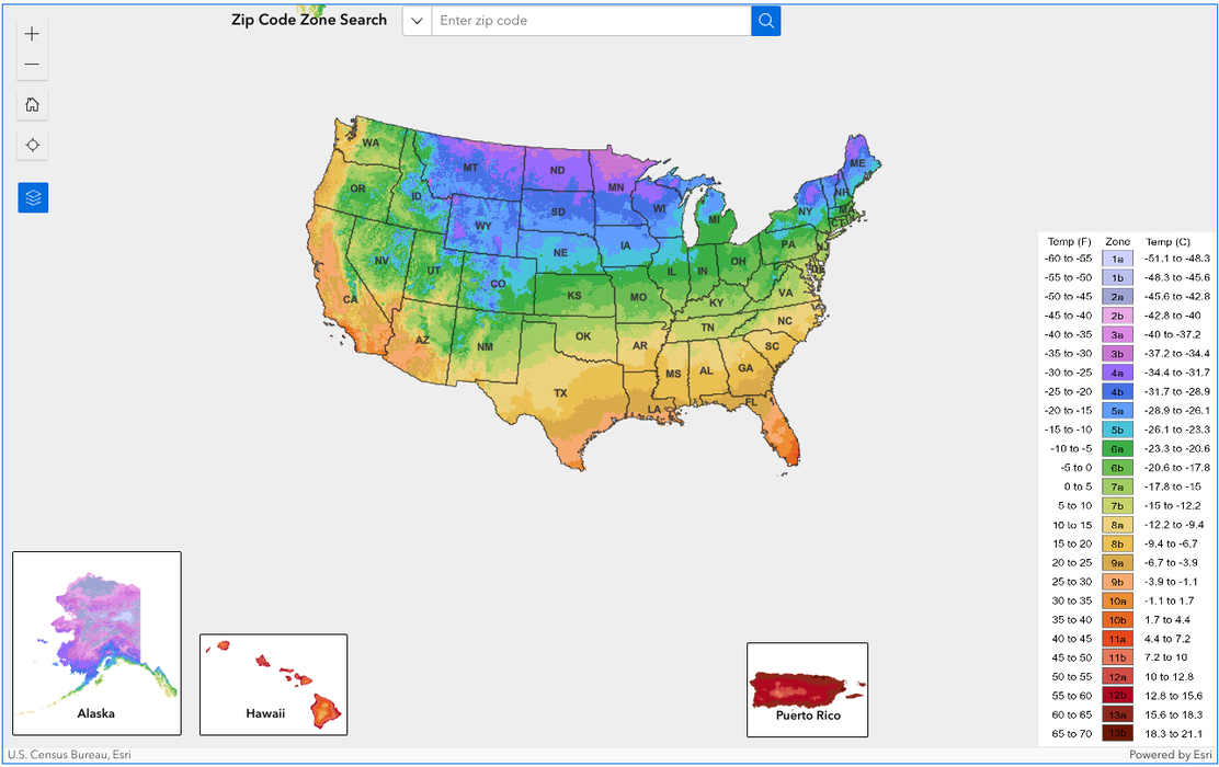 US Plant Hardiness Zones