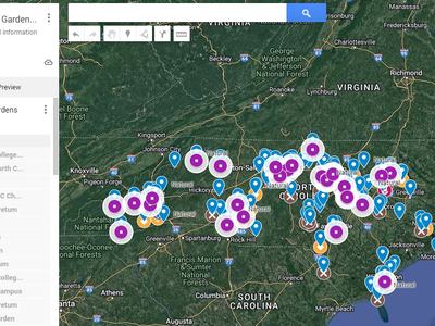 Screenshot of public garden map
