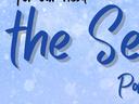 Blue snow background with text "Sip of the Season" and "Paint and Sip Class"