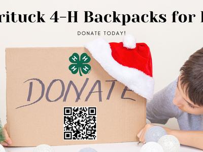 Donate card with QR code and Santa hat