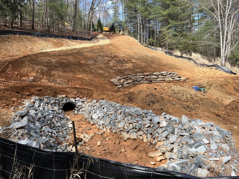 heavily graded lot mountains