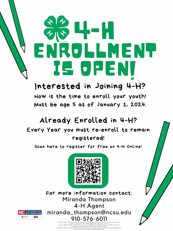4-H Enrollment is Open!