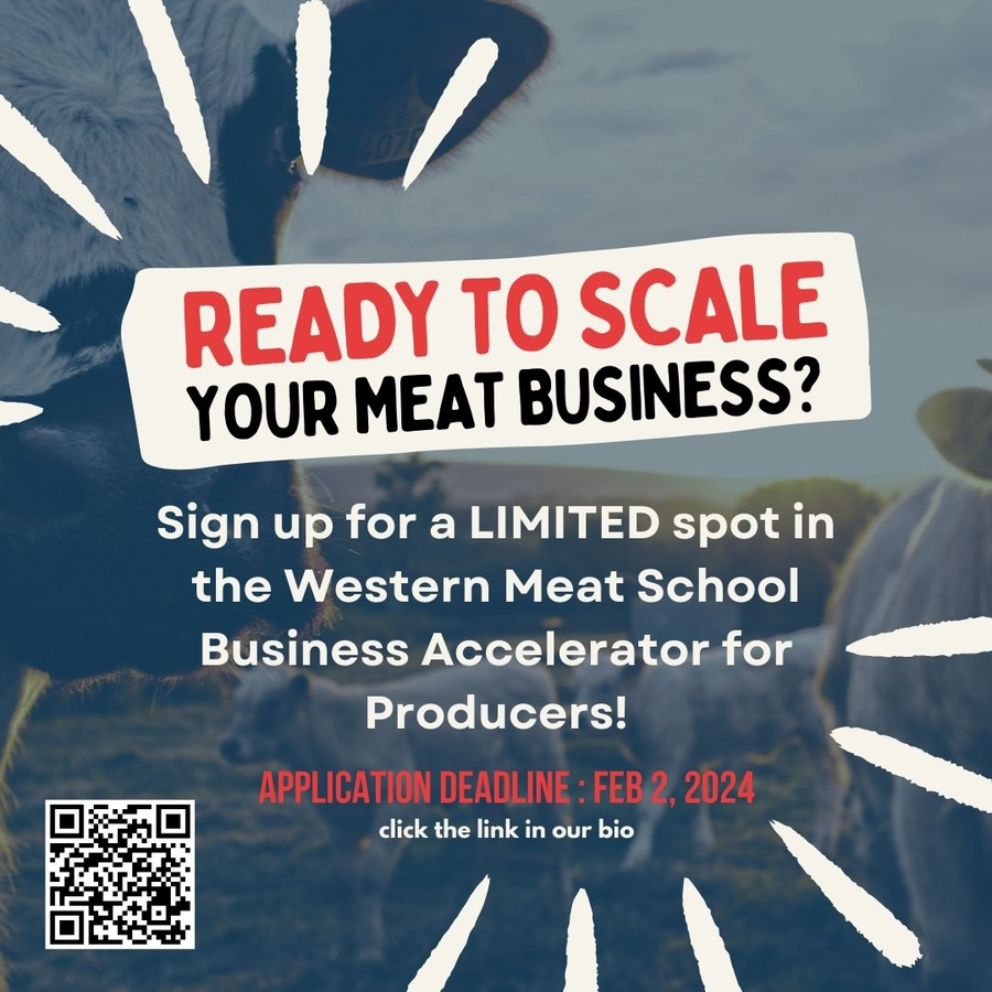 Ready to Scale your Meat Business? Sign up for a limited pot in the Western Meat School Business Accelerator for Producers!