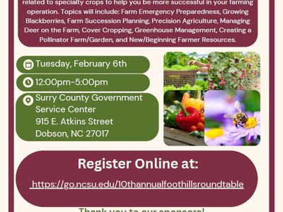 10th Annual Foothills Specialty Crops Roundtable