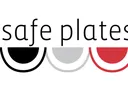 "safe plates" text with three semicircular plate icons in black, gray, and red