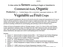 Flyer advertising 2024 Organic Market Garden Classes