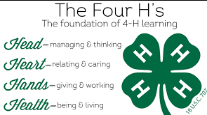 The Four H's, Head, Heart, Hands and Health.