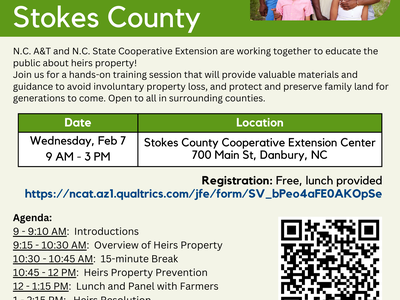 Heirs Property Summit, Stokes County — Wed Feb 7 9AM–3PM, Stokes County Cooperative Extension