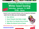 Flyer Advertising A Winter Seed Sowing Class with Seed Packets and Green Plants
