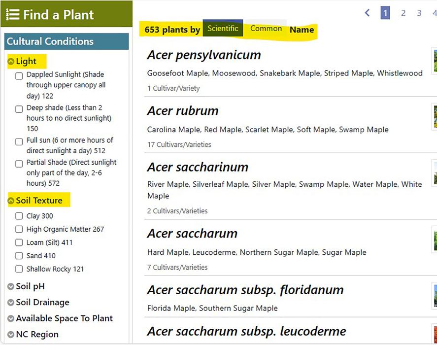 Screen capture showing the filters (highlighted) in the left-hand panel.