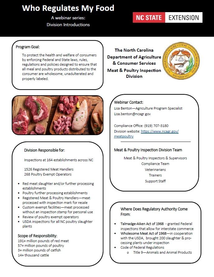 Who Regulates My Food Webinar Series.