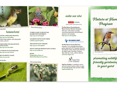 brochure featuring information about nature at home