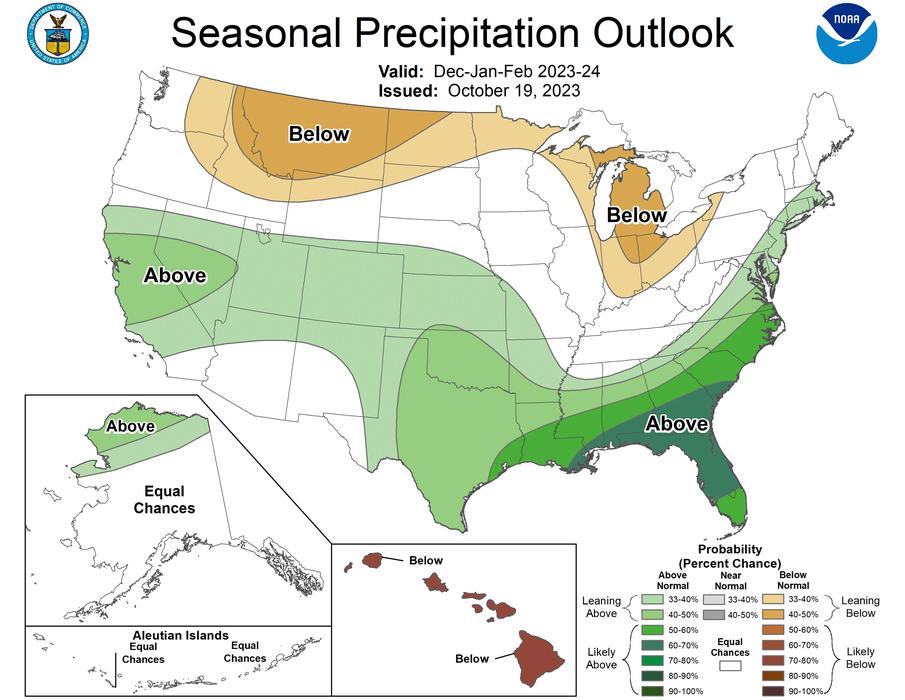 Winteroutlook Seasonal Precipitation 2023-2024