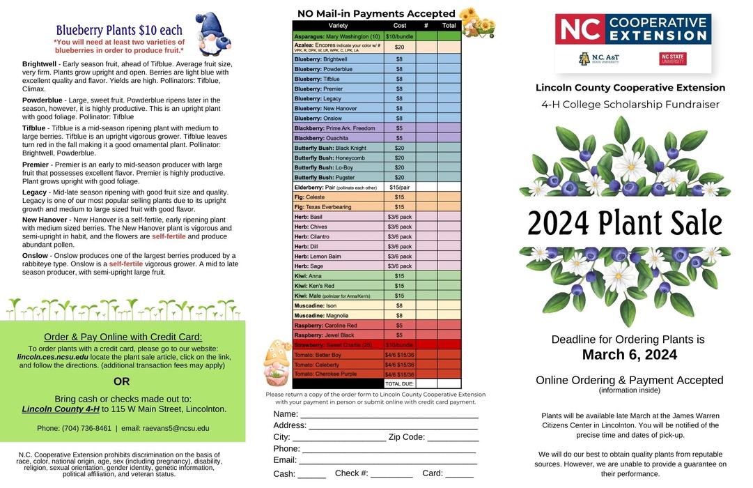 Front of 2024 Plant Sale Brochure