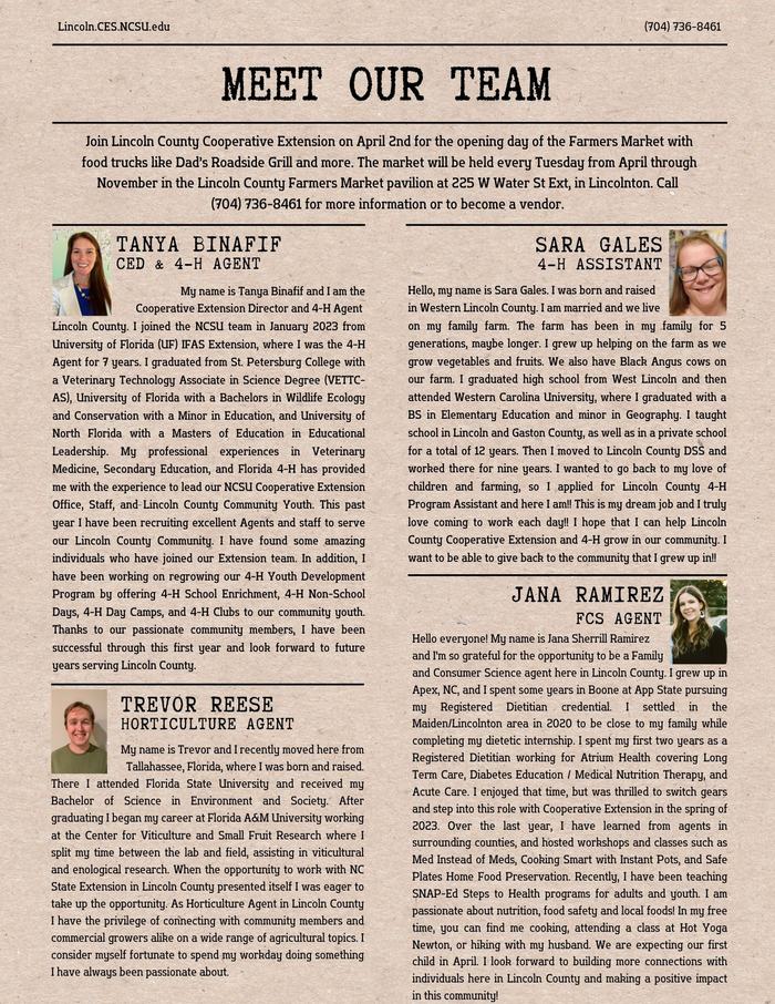 2nd page of March Newsletter