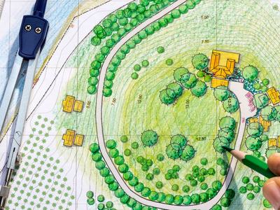 Blueprint of a landscape design