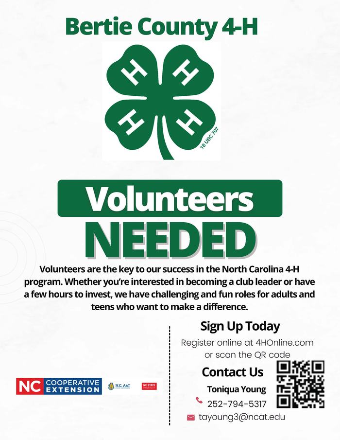 4H Volunteers Needed